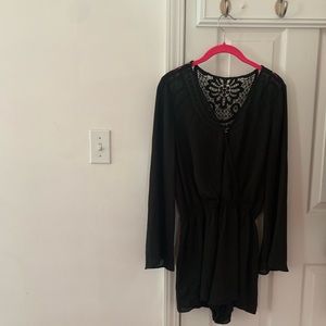 Boho chic black romper